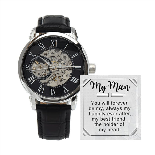 Men's Openwork Watch w/Box Set